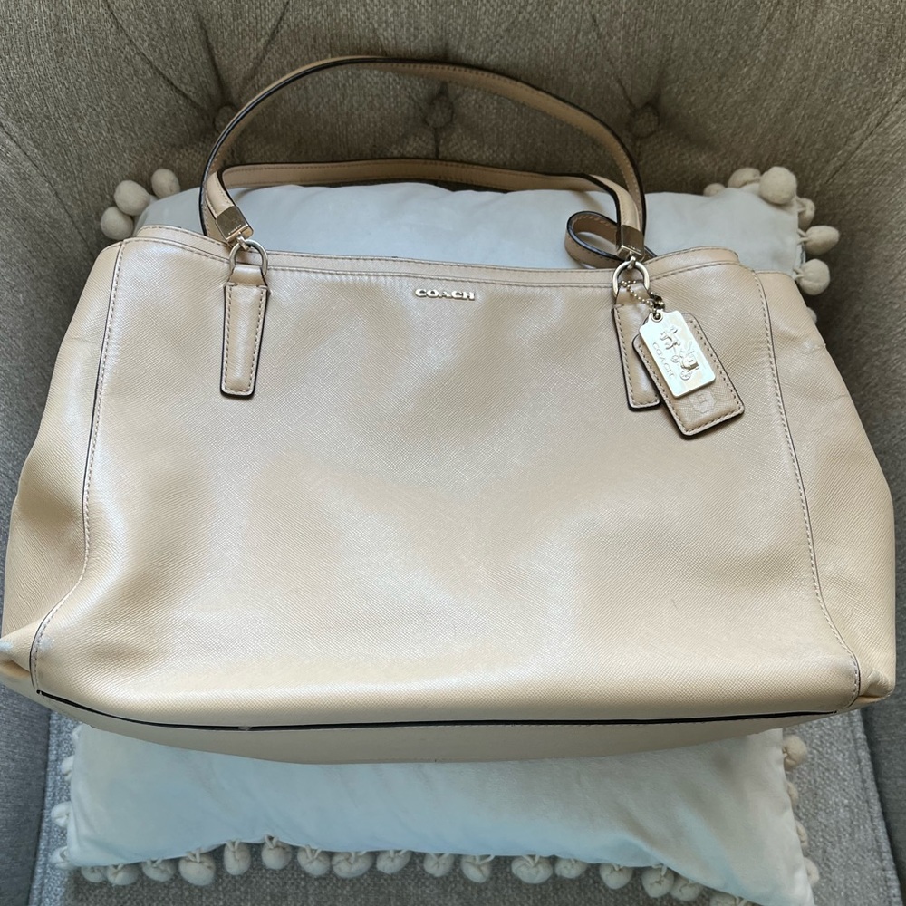 Large Beige Coach Purse